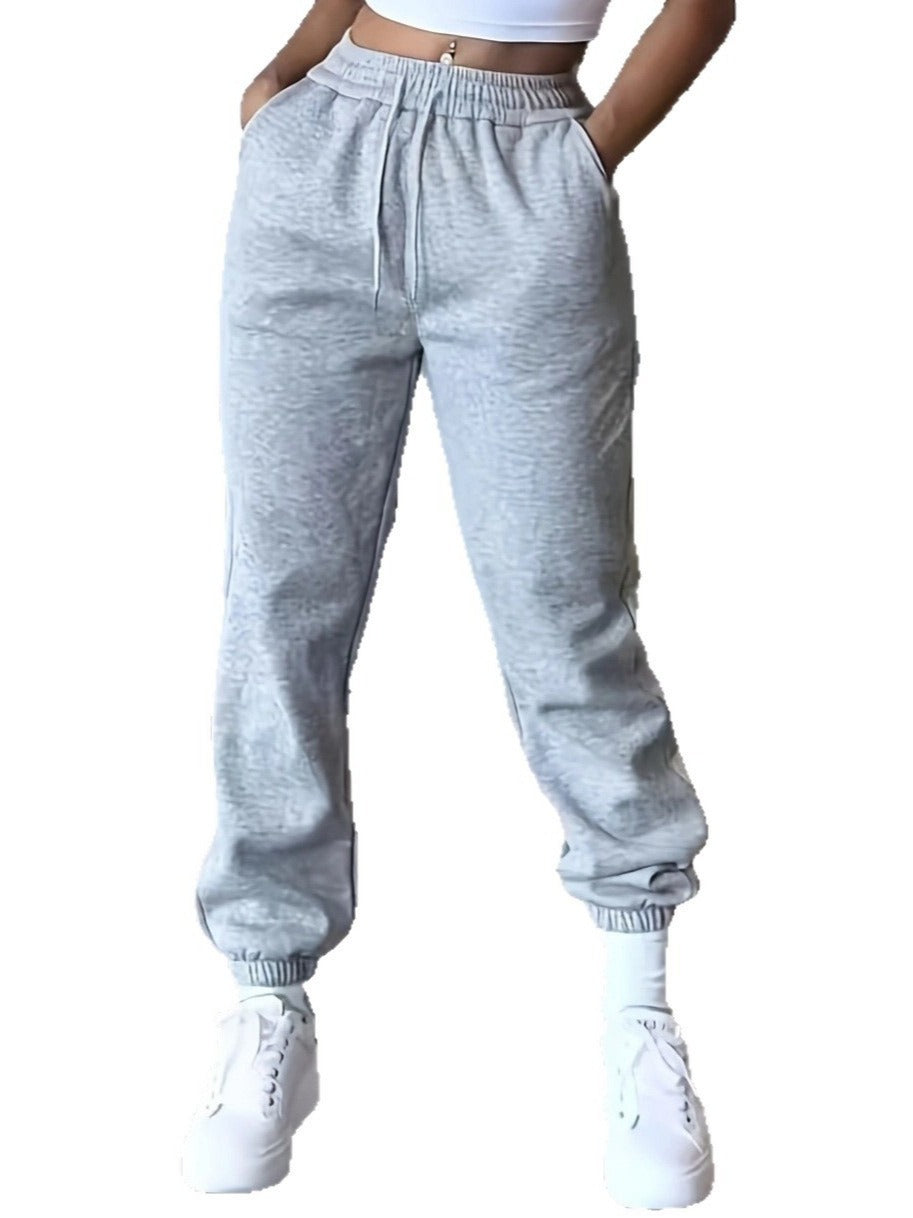 Fleece-gefütterte High-Waist Jogginghose
