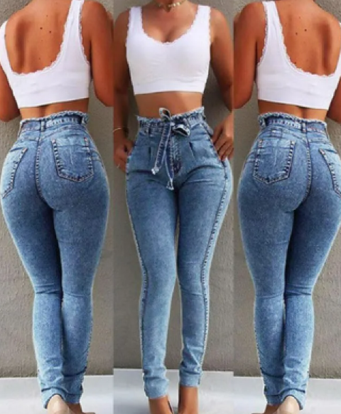 Jeans con flecos