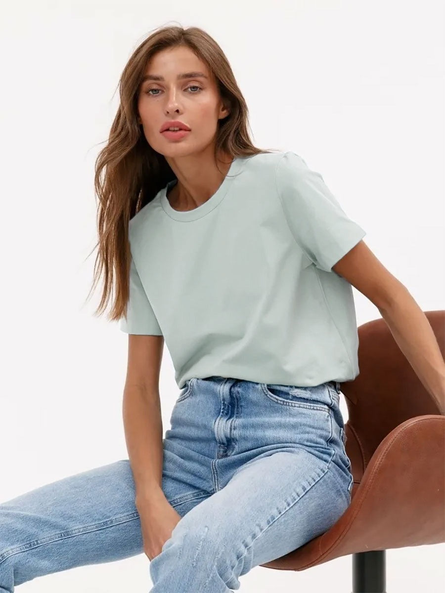 Freizeit-Rundhals-Kurzarm-T-Shirt