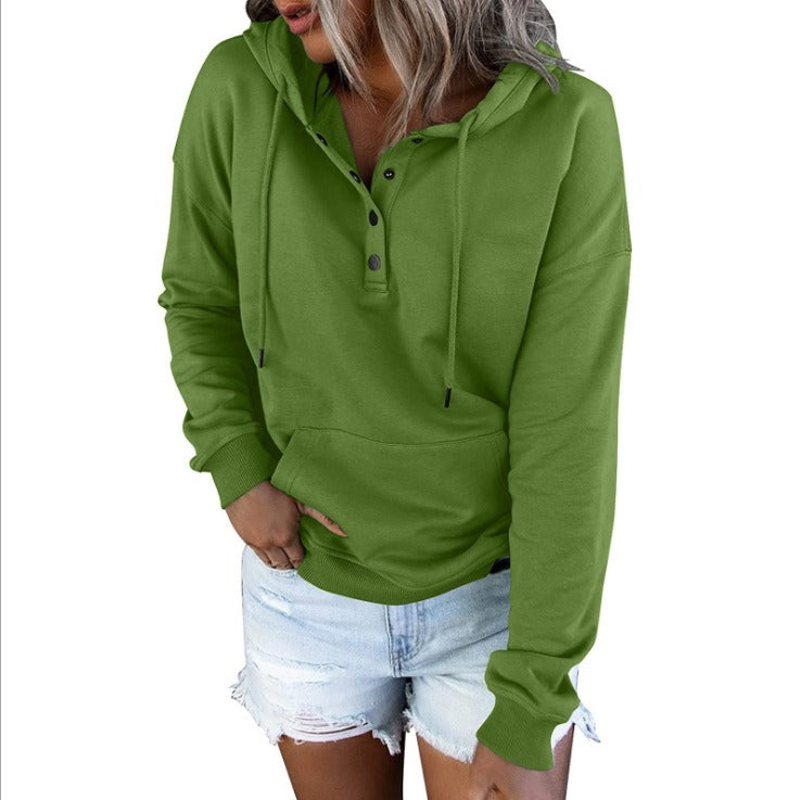 Casual Long-Sleeve Hoodie with Pockets