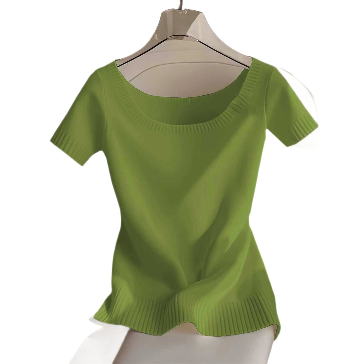 Gestricktes schlichtes T-Shirt