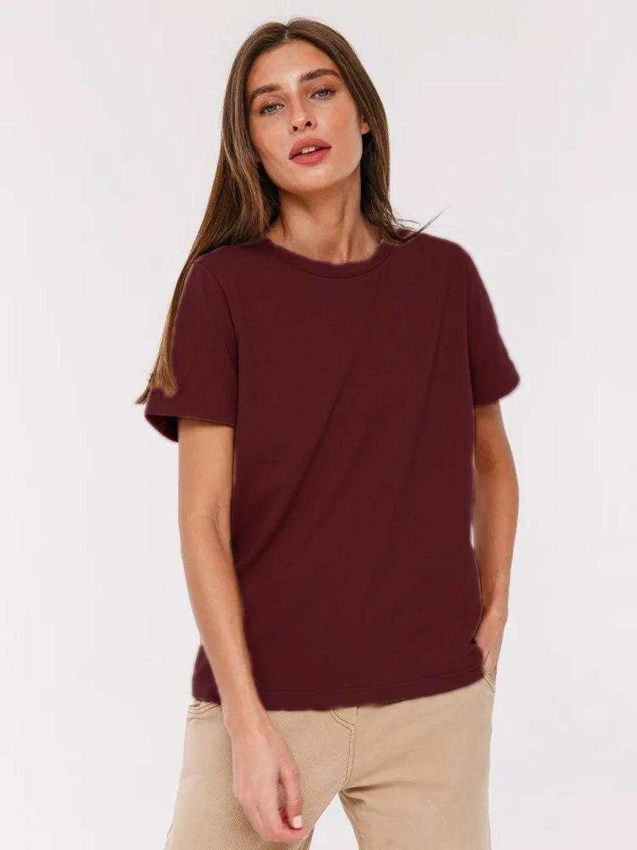 Freizeit-Rundhals-Kurzarm-T-Shirt