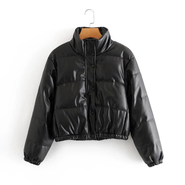 Women Winter PU  Leather Coats