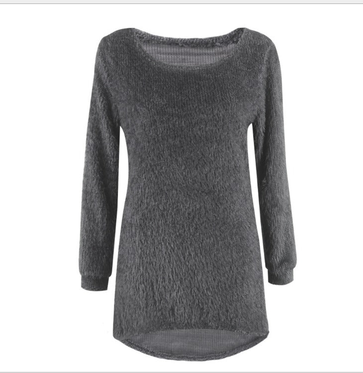 Solid Color Women's Plush  Sweater