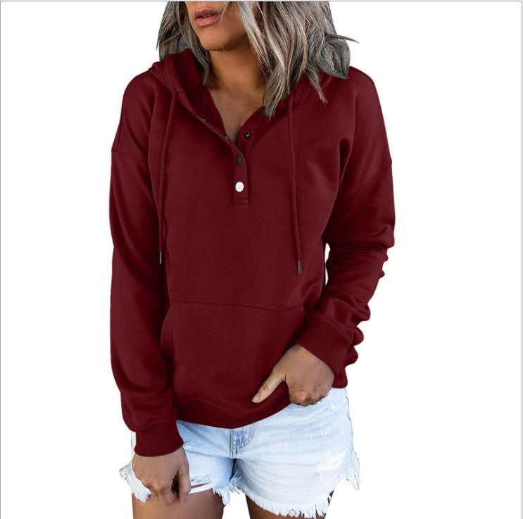 Casual Long-Sleeve Hoodie with Pockets