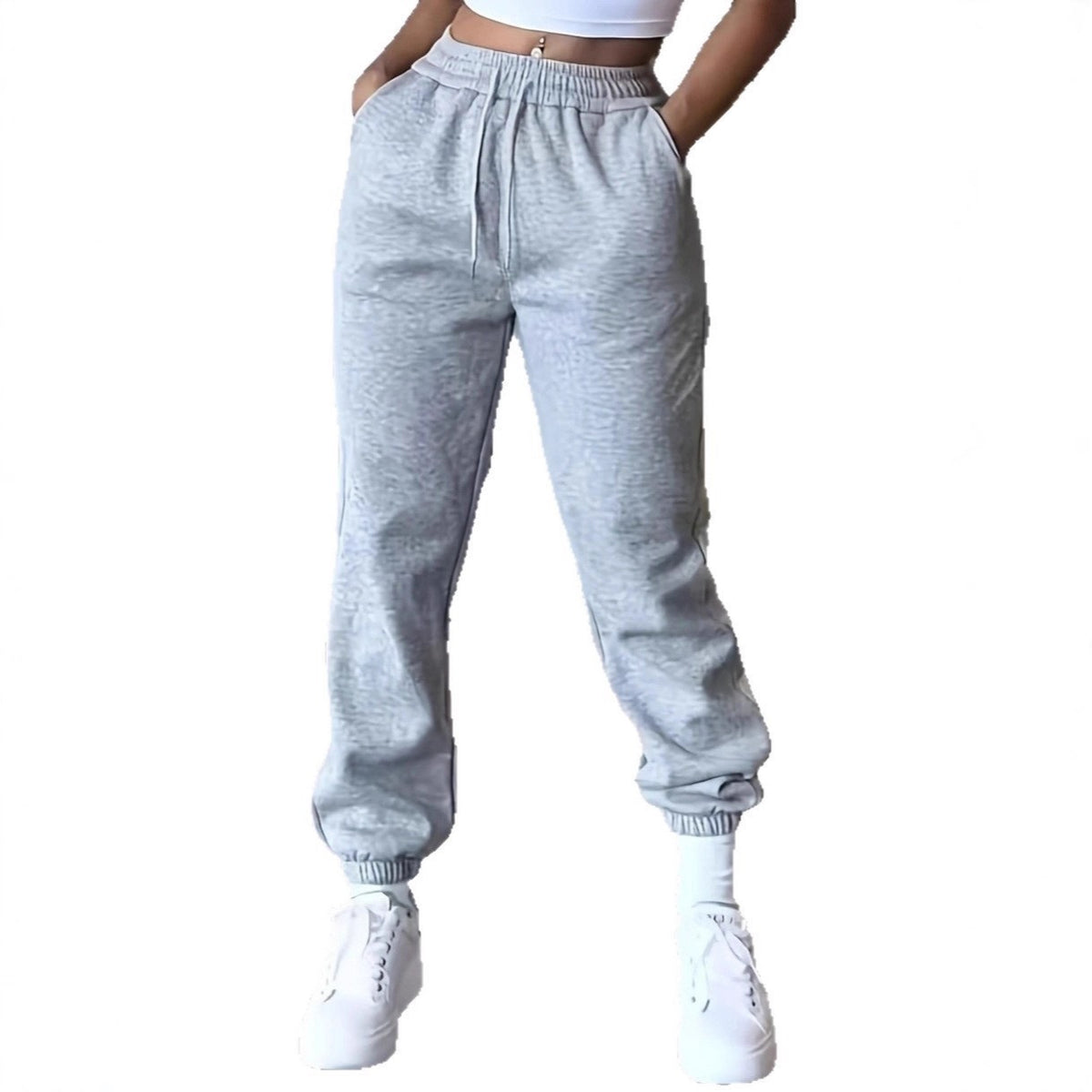Fleece-gefütterte High-Waist Jogginghose