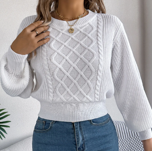 Lantern Sleeve Fitted Sweater