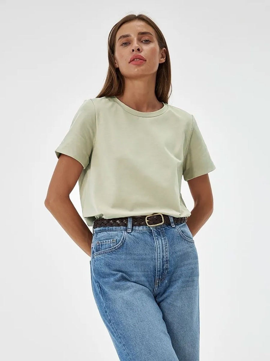 Freizeit-Rundhals-Kurzarm-T-Shirt