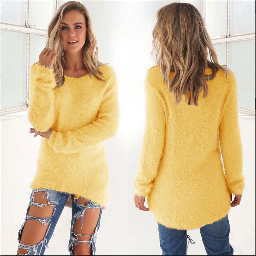 Solid Color Women's Plush  Sweater