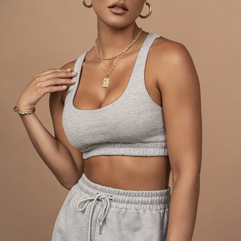 Women's Casual Two-Piece Crop Top and Pants Set