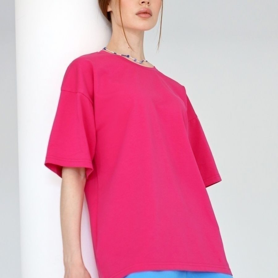 Damen T-Shirt aus reiner Baumwolle mit kurzen Ärmeln