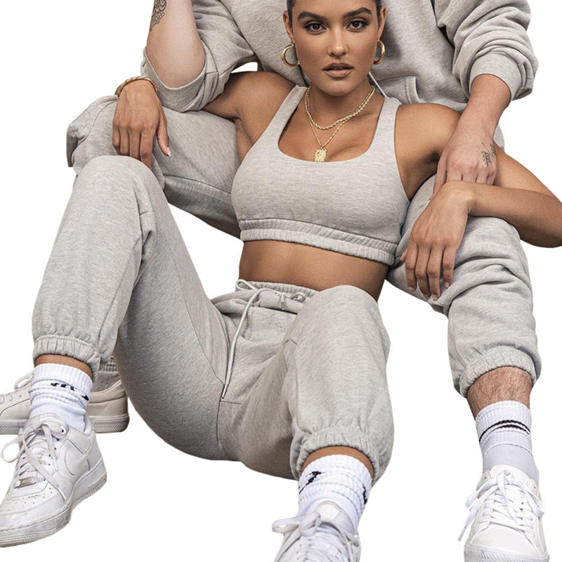 Women's Casual Two-Piece Crop Top and Pants Set