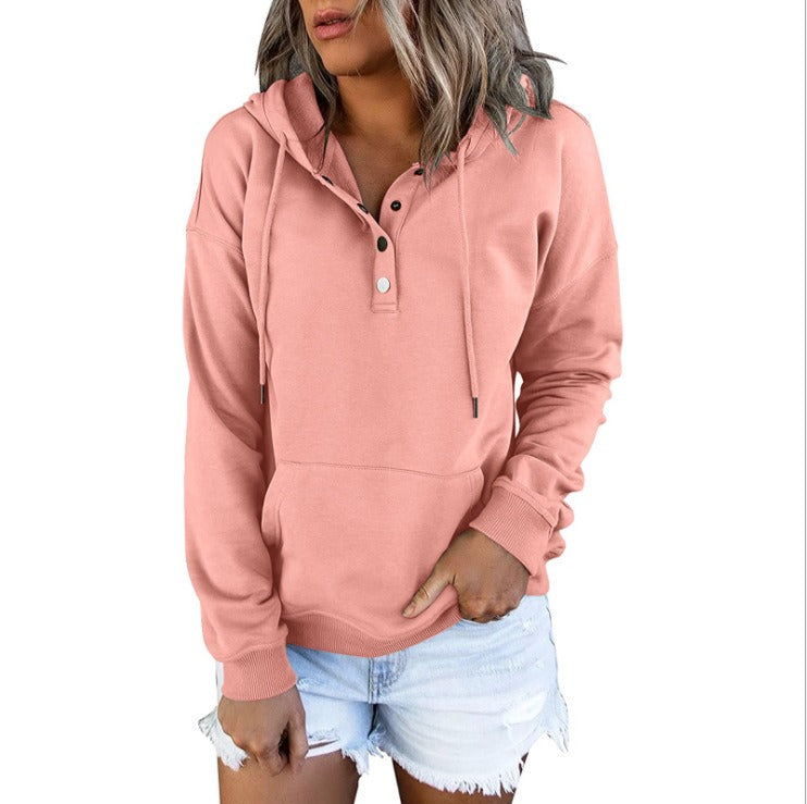Casual Long-Sleeve Hoodie with Pockets