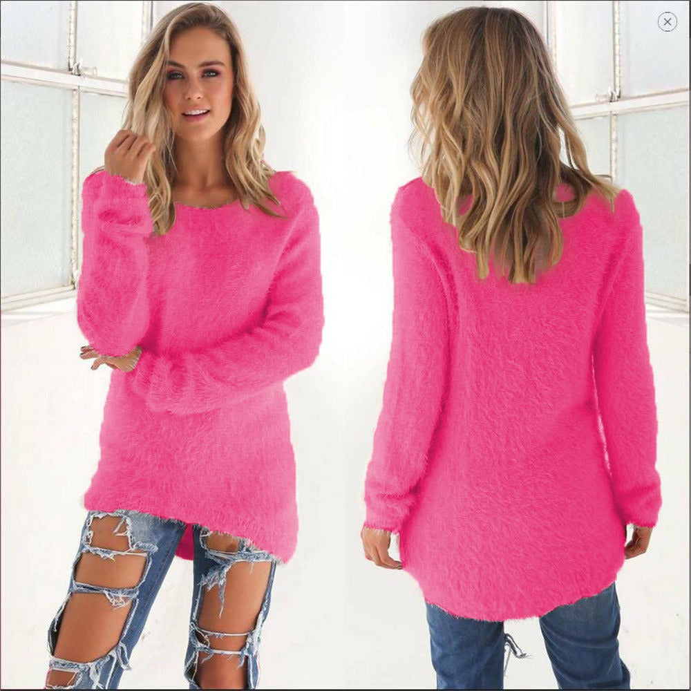 Solid Color Women's Plush  Sweater