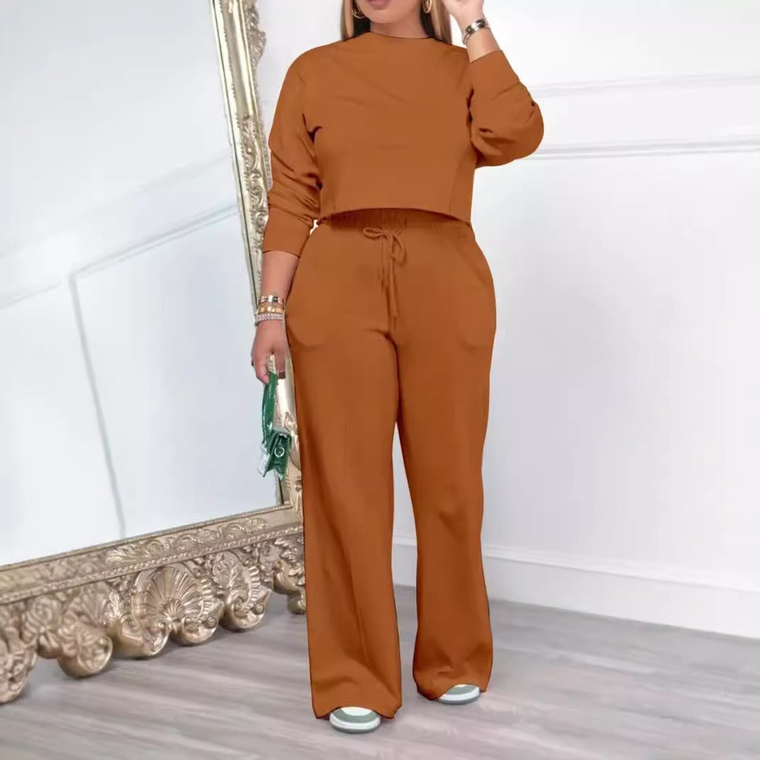 Freizeit-Zweiteiler Strickpullover-Set für Damen