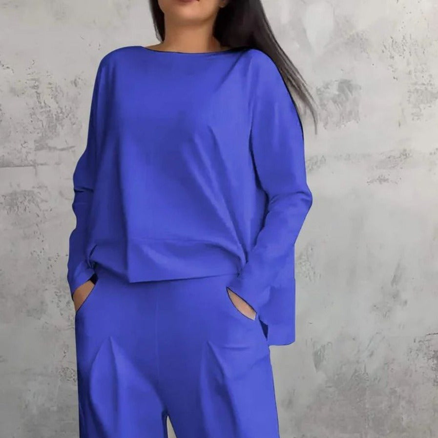 Women's Casual Two-Piece Set Round Neck Long Sleeve