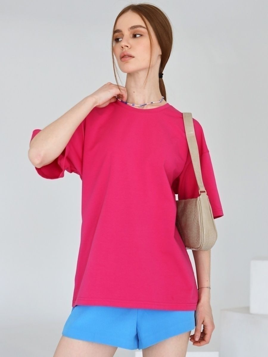 Damen T-Shirt aus reiner Baumwolle mit kurzen Ärmeln