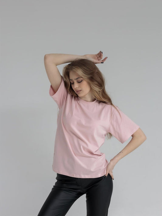 Damen T-Shirt aus reiner Baumwolle mit kurzen Ärmeln