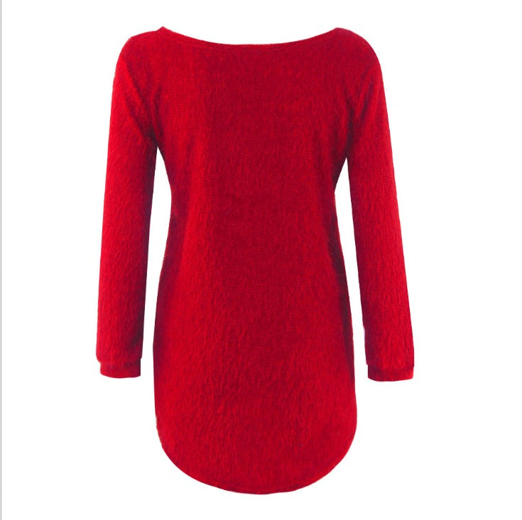 Solid Color Women's Plush  Sweater