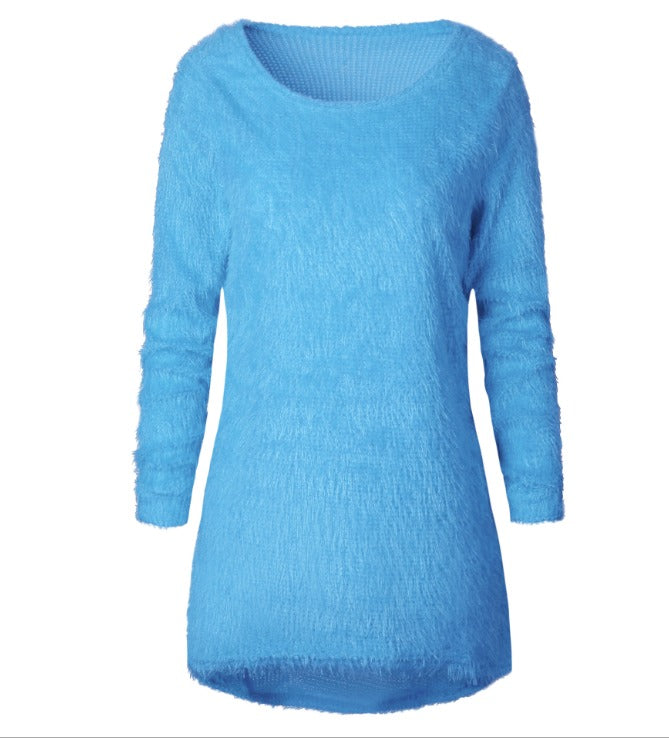 Solid Color Women's Plush  Sweater