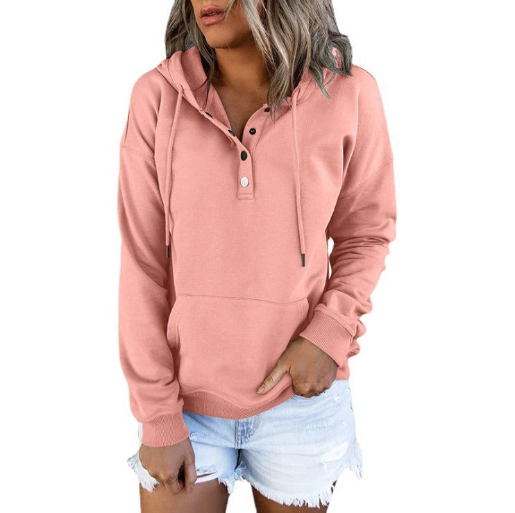 Casual Long-Sleeve Hoodie with Pockets