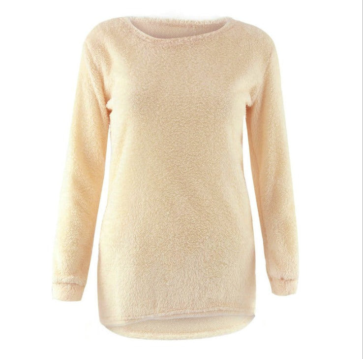 Solid Color Women's Plush  Sweater