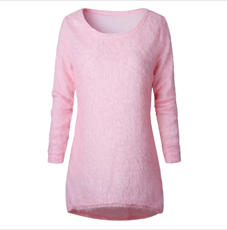 Solid Color Women's Plush  Sweater