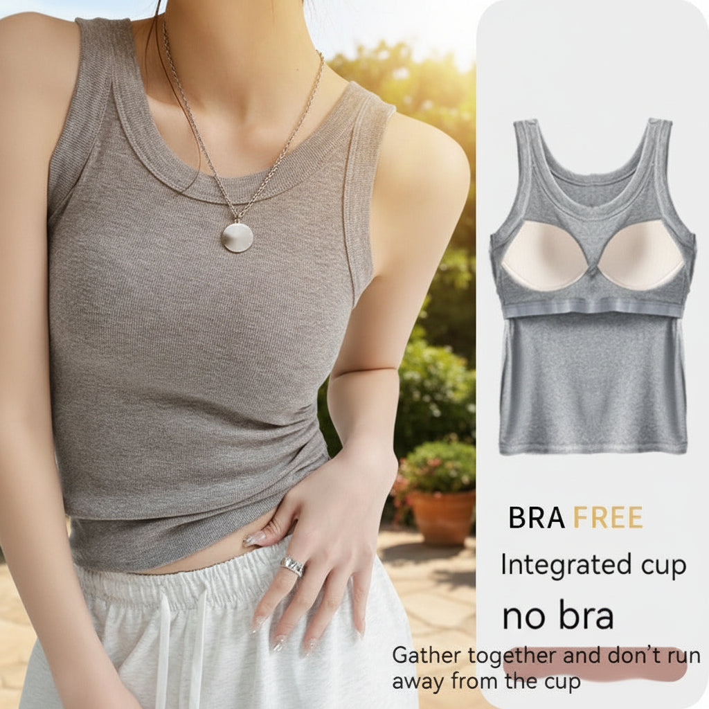 Women's Modal Strap Top with Chest Pad
