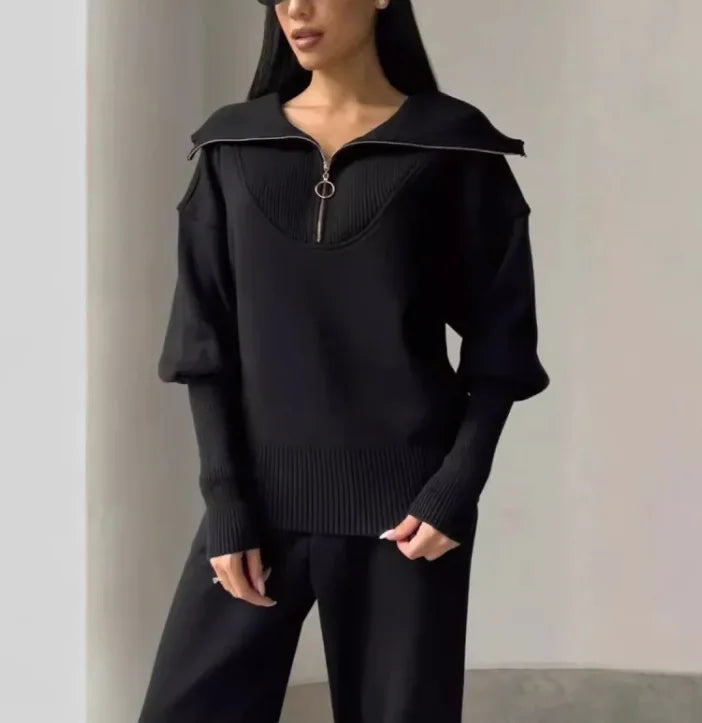 Traje deportivo de mujer con cremallera